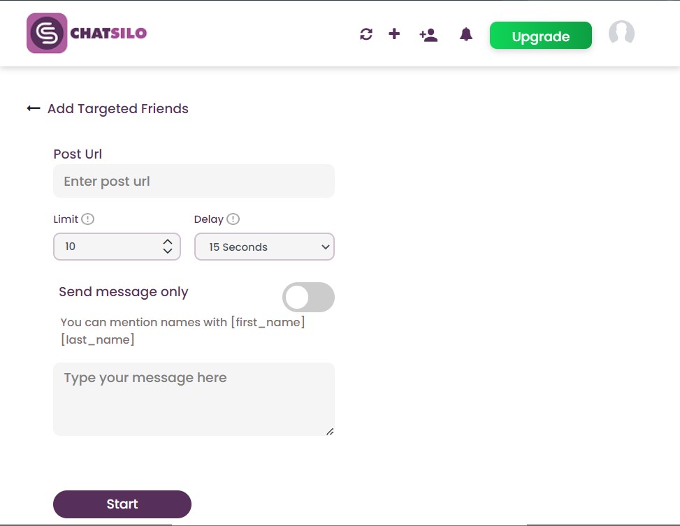 Add the post URL to Chatsilo to automatically send messages - facebook sales lead magnet
