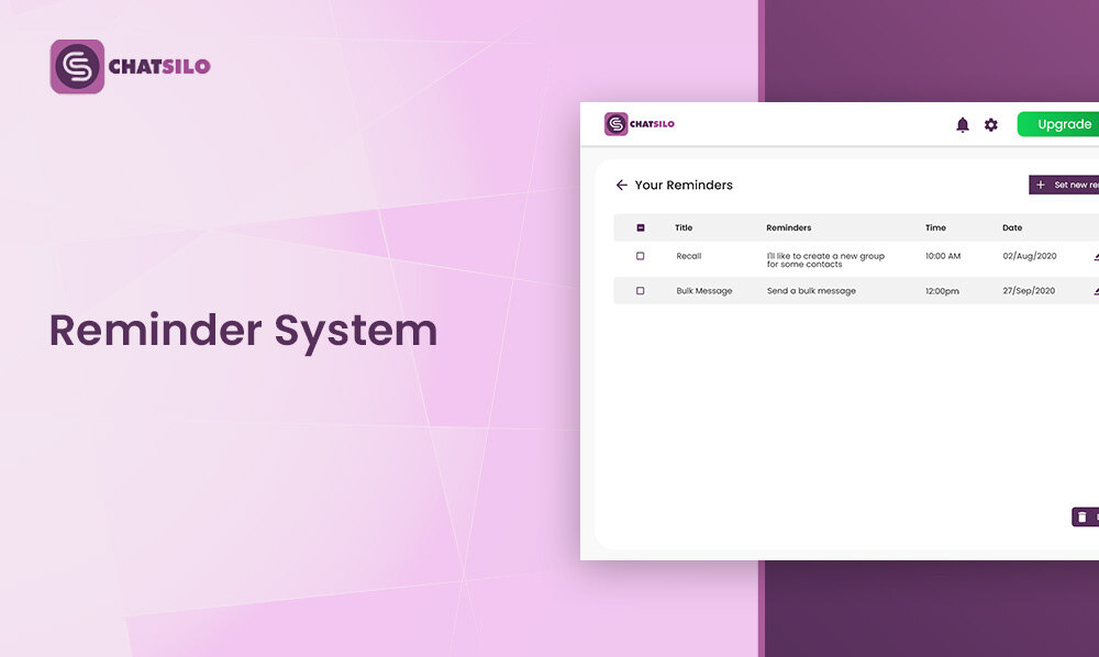 Set a Reminder System with Chatsilo